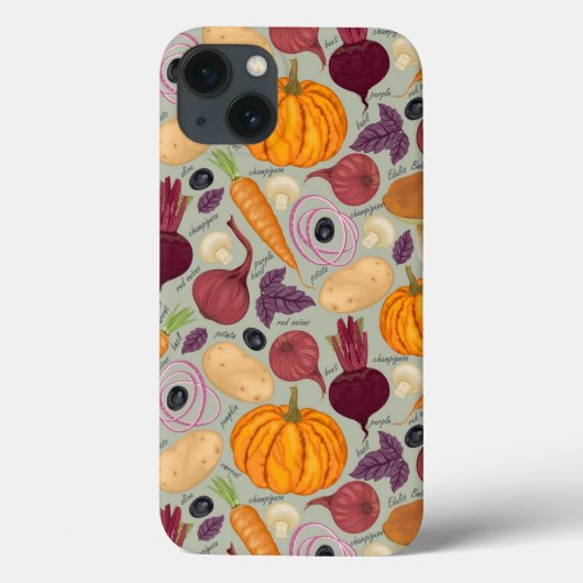 新鮮な野菜のレトロ背景 Case-Mate iPhoneケース (裏面)