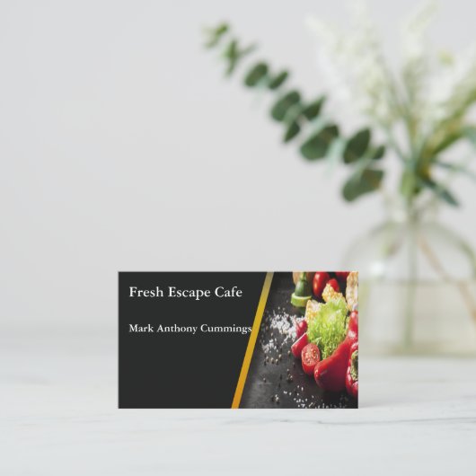 新鮮な野菜の新しいカフェの名刺 名刺 (スタンド正面)