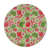 新鮮な野菜の明るい模様 カッティングボード (正面)