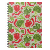 新鮮な野菜の明るい模様 ノートブック (正面)
