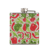 新鮮な野菜の明るい模様 フラスク (裏面)