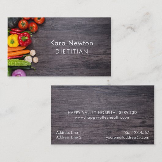 新鮮な野菜の栄養物のコーチのシェフのケータリング 名刺 (正面/裏面)