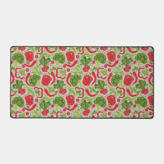 新鮮な野菜の鮮やかなパターン デスクマット (正面)