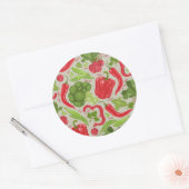 新鮮な野菜の鮮やかなパターン ラウンドシール (封筒)