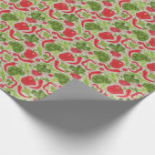 新鮮な野菜の鮮やかなパターン ラッピングペーパー (角)
