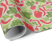 新鮮な野菜の鮮やかなパターン ラッピングペーパー (ロールコーナー)