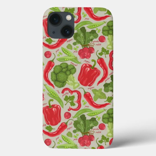 新鮮な野菜の鮮やかなパターン Case-Mate iPhoneケース (裏面)