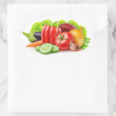 新鮮な野菜 楕円形シール (バッグ)