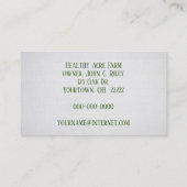 新鮮な雪のエンドウ 名刺 (裏面)