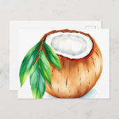 新鮮な鮮やかと水の色ココナッツの白 ポストカード (正面/裏面)
