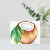 新鮮な鮮やかと水の色ココナッツの白 ポストカード (スタンド正面)