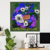 新鮮な鮮やかなカラフルおもしろい幸せ ポスター (ホームオフィス)