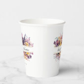 新鮮な、野の花の花束、手書き結婚、 紙コップ (右)