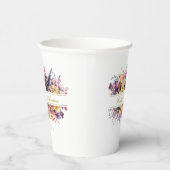 新鮮な、野の花の花束、手書き結婚、 紙コップ (右)