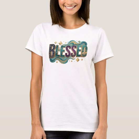 新鮮なBLESSED 2Dアーティスティック表現 Tシャツ (正面)
