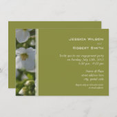 新鮮白い庭の花婚約パーティ 招待状 (正面/裏面)