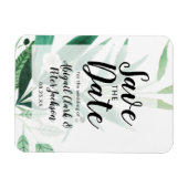 新鮮葉植物水彩保存日 マグネット (横)