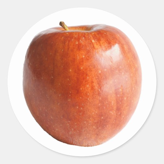 新鮮赤りんご写真 ラウンドシール (正面)