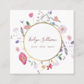 新鮮野花金ゴールド円名刺 スクエア名刺 (正面)