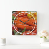 新鮮野菜の収穫 スクエア壁時計 (ホーム)