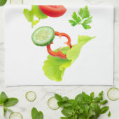 新鮮野菜の落下 キッチンタオル (折り畳み)