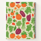 新鮮野菜フローラカラフル模様 ノートブック (裏面)