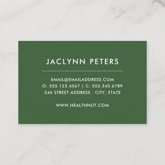 新鮮野菜ヘルスフィールドビジネスカード 名刺 (裏面)