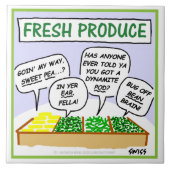 新鮮野菜ユーモアのあるマンガキッチンタイル タイル (正面)