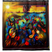 新鮮馬01-01 シャワーカーテン (正面)