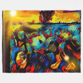 新鮮馬01-01 フリースブランケット (正面(横))