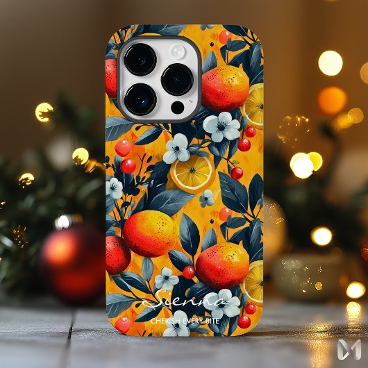 新鮮鮮やかな外観のための柑橘類とベリーパターン Case-Mate iPhoneケース