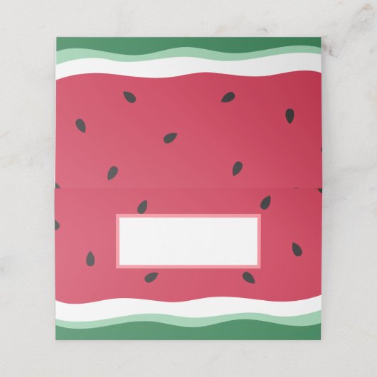 新鮮鮮やかな熱帯スイカ夏パーティー プレイスカード (外部開封)