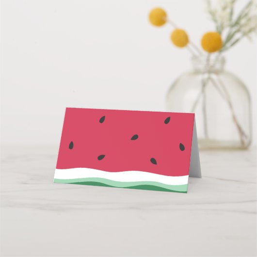 新鮮鮮やかな熱帯スイカ夏パーティー プレイスカード (裏面)