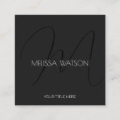 新鮮黒ミニマルQRコモダンード スクエア名刺 (正面)