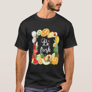 新鮮 ヴィーガン フルーツ クール ベジタリアン ファーマー マルケ Tシャツ