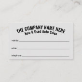 新·中古車販売-自動販売両面 名刺 (裏面)