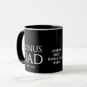 新DADギフト 父の日 おめでとうBONUS DAD ESTABLISHED マグカップ (正面左)