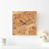 方向づけられた繊維板- OSBの継ぎ目が無いパターン スクエア壁時計 (ホーム)