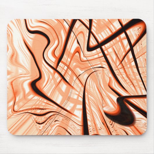 方向への茶色の波打ちの違う混乱 マウスパッド (正面)