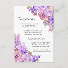 方向を結婚する素朴な紫色の花の薄紫 エンクロージャーカード