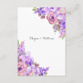 方向を結婚する素朴な紫色の花の薄紫 エンクロージャーカード (裏面)