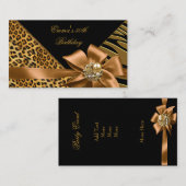 方向エレガントパーティーゼブラヒョウ金ゴールドブラック エンクロージャーカード (正面/裏面)
