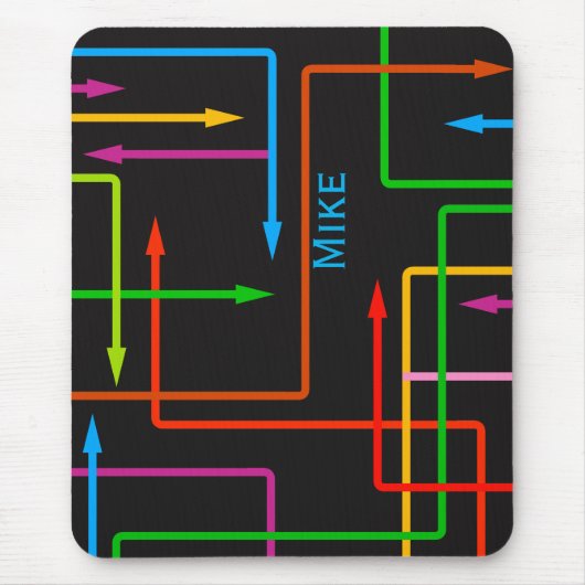 方向カラフル矢印マウスパッド マウスパッド (正面)