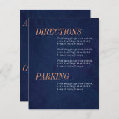 方向カード、情報、結婚のセット エンクロージャーカード (正面/裏面)