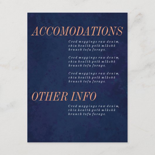 方向カード、情報、結婚のセット エンクロージャーカード (裏面)