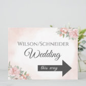 方向矢印の花のビーチ招待状 招待状 (スタンド正面)