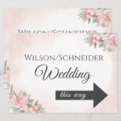 方向矢印の花のビーチ招待状 招待状 (正面/裏面)