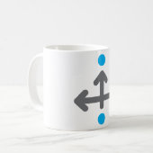 方向矢印ミニマルモダンリストジオメトリック コーヒーマグカップ (正面左)