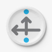 方向矢印ミニマルモダンリストジオメトリック ペーパープレート (正面)