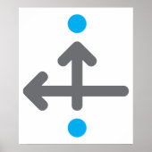 方向矢印ミニマルモダンリストジオメトリック ポスター (正面)